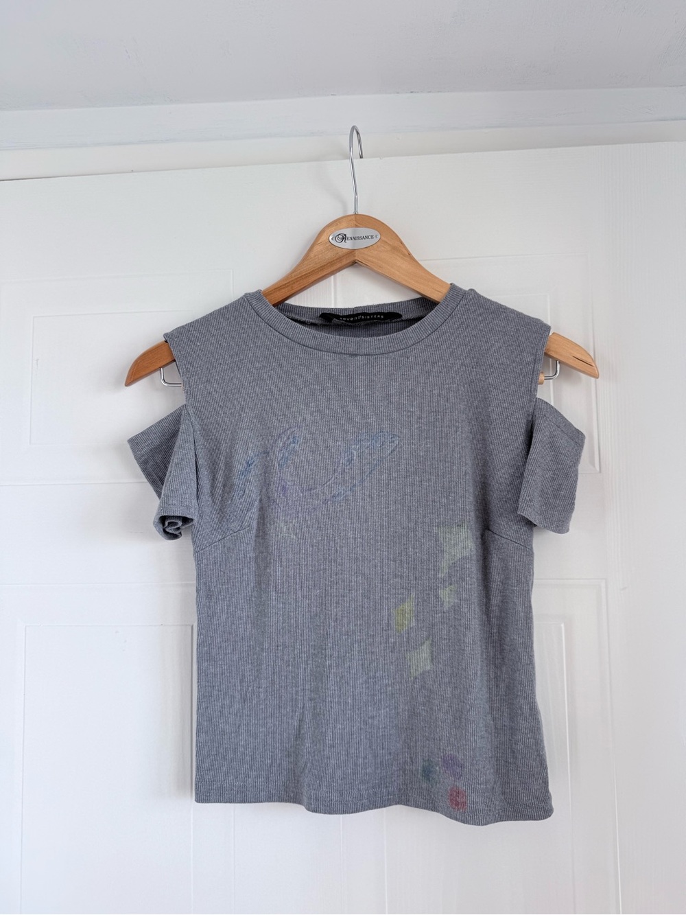 Women's Gray Cold-Shoulder Tee